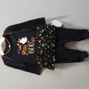 Koala Kids Halloween Ruffled Onesie with Headband